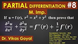 Partial Differentiation 8 in Hindi (M.imp) | Engineering Mathematics