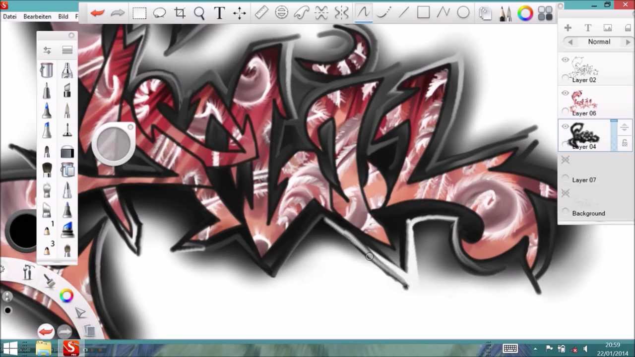 Surface Pro Sketchbook Graffiti (*Devil*) Speeddrawing YouTube