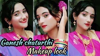 Ganesh chaturthi Makeup tutorial | Maharashtrian Makeup tutorial | traditional makeup look