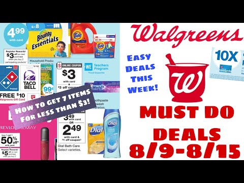 WALGREENS MUST DO DEALS 8/9-8/15 | EARN 10X THE POINTS! EASY DEALS!