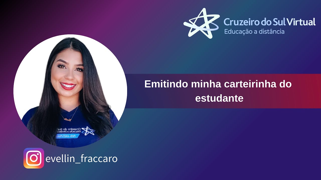 CARTEIRINHA DO ESTUDANTE/CRUZEIRO DO SUL VIRTUAL - YouTube