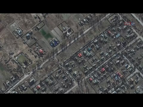 Satellite imagery shows scars of conflict as Russian convoy heads for Kyiv