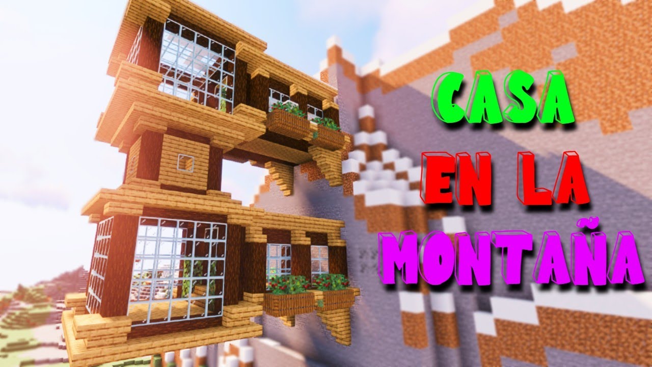 Minecraft tutorial  casa de MONTAÑA MODERNA 🏔️​ #16✓