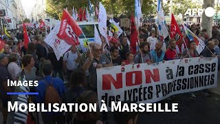 Journée de grève interprofessionnelle: les enseignants manifestent à Marseille | AFP Images