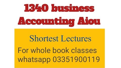1340 Accounting for Non Trading Concerns AIOU || AIOU 1340 NON TRADING concern || aiou 1340 Question