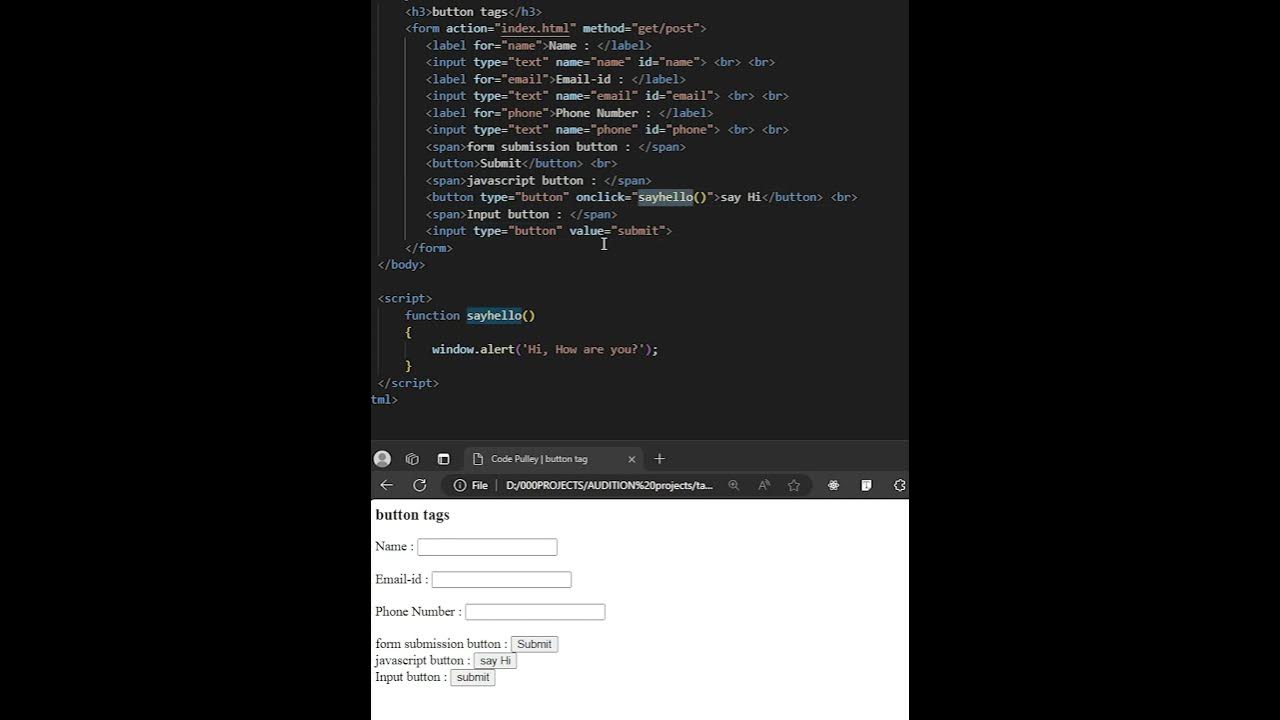 BUTTON tag | HTML tag of the Day | Learn HTML - YouTube