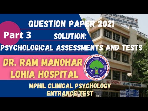 RML Hospital M.Phil Clinical Psychology 2021 Entrance question paper detailed solution PART 3