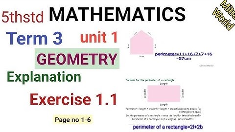 5th std |Maths |Term 3| Unit 1| Geometry |Exercise 1.1|page no 1-6