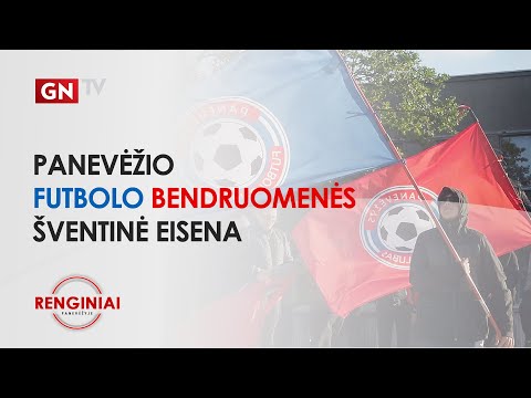Akimirkos iš Panevėžio futbolo bendruomenės eisenos bei FK „Panevėžio“ kovos su FK „Žalgiriu“