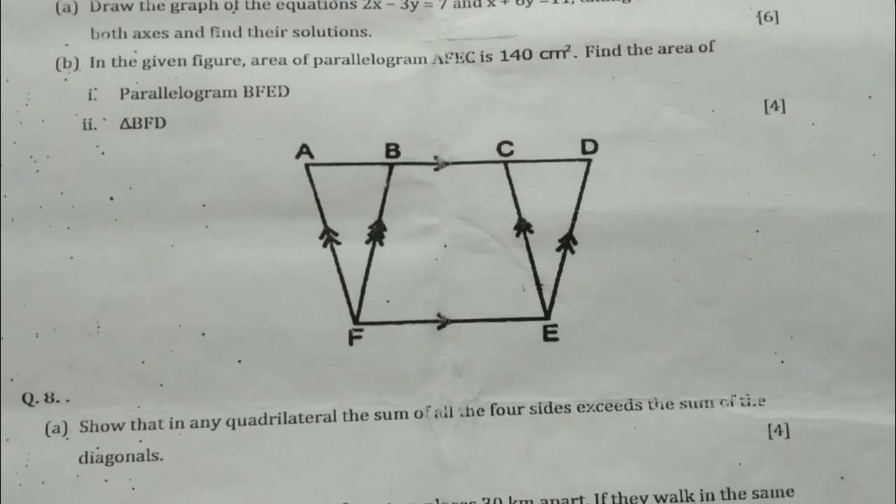 Mathematics Class IX ICSE 2nd Pre Board Examination Question