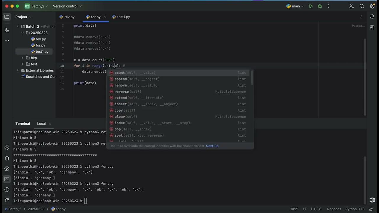 Day10 | Python Looping Techniques | For loops | range | Master for Loop ...