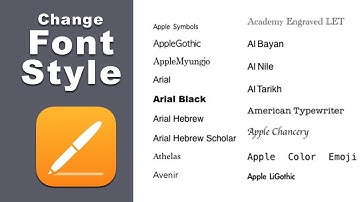 how to change default font style in apple pages for iCloud