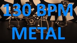 Video-Miniaturansicht von „130 BPM - Double Kick METAL - 4/4 Drum Track - Metronome - Drum Beat“