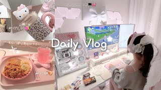 [SUB] ʚ Vlog ɞㅣ봄맞이 소비로그🌸💸ㅣ텅장 된 집순이의 취향템 하울🎀 데스크 청소🖥️🧹초코 간식 추천🍪✨| Spring diary⋆ ₊ꕤ screenshot 1