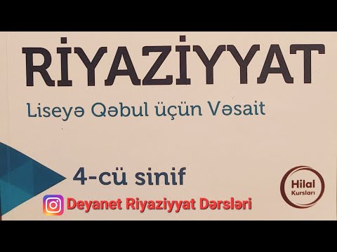 Deyanet Riyaziyyat 4 cü sinif Mövzu 42 test 42