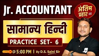 Junior Accountant Practice set 6: अंतिम प्रहार | General Hindi Revision Class | by DS Saini Sir