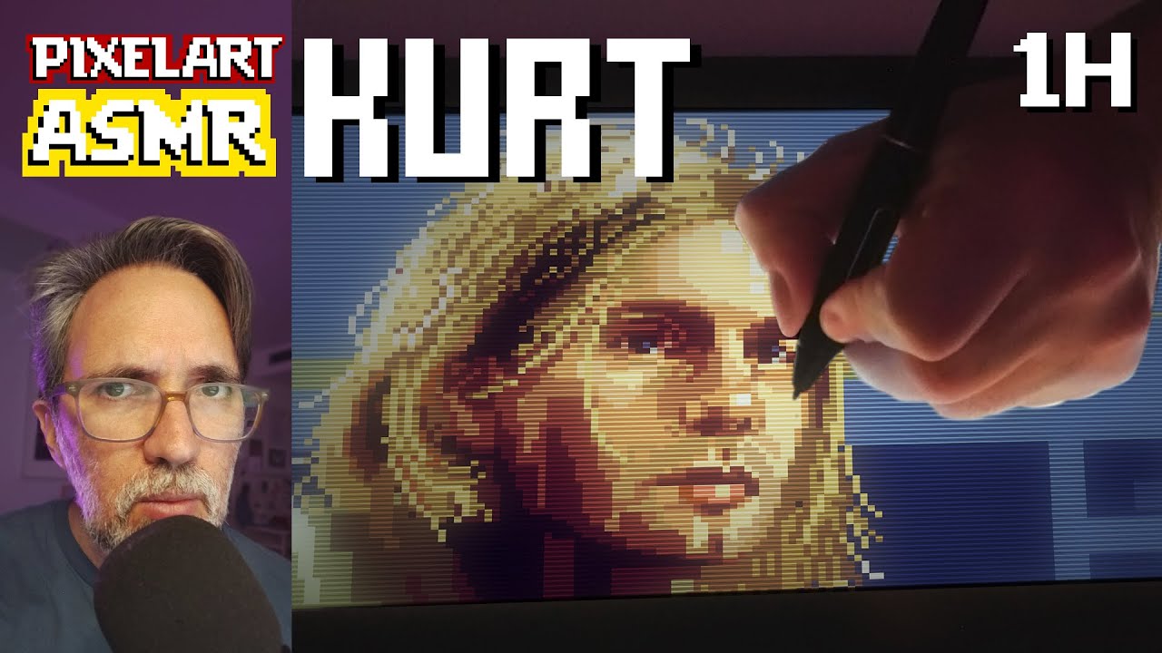 🎸🎨 Retratando a Kurt Cobain en pixelart [ASMR]