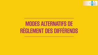 Les Modes Alternatifs De Réglement Des Differends