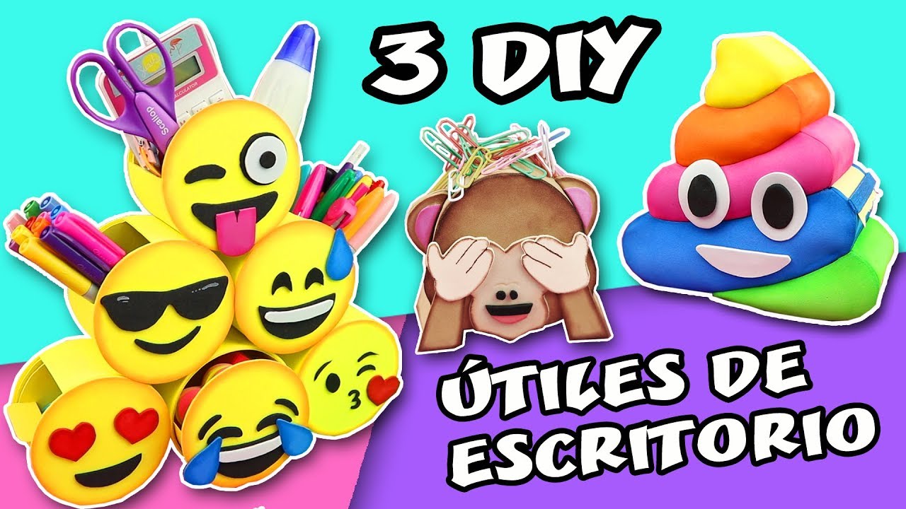 3 DIY School SUPPLIES EMOJIS - REGRESO A CLASES - ORGANIZADOR EMOJIS | Manualidades aPasos