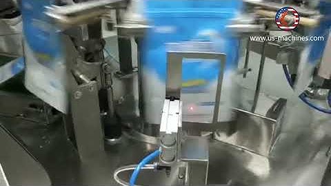 Laser printing coding machine for automatic premade bag pouch rotary filling sealing machine