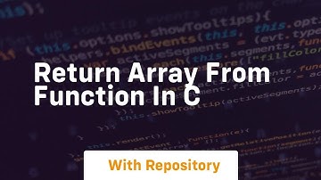 return array from function in c