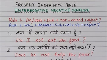 Present Indefinite Tense | Interrogative Negative Sentence | translation