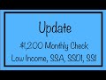 Update - $1,200 Monthly Checks for Low Income