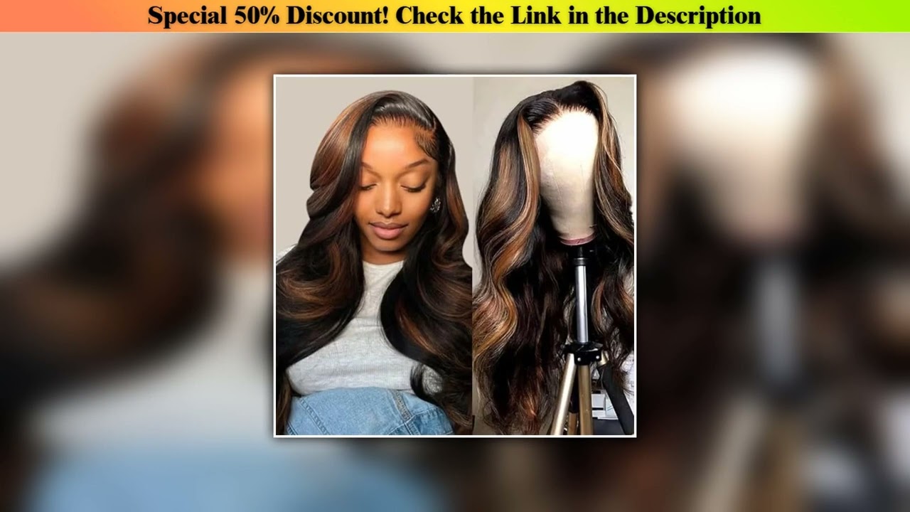 Top 13x4 HD Highlight Lace Front Wig FB30 Colored Body Wave Human Hair Wigs For Women 200 Density 4