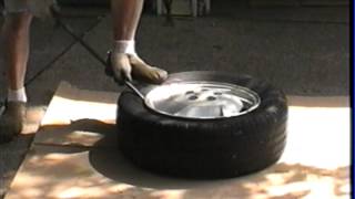 4  car tires  dismounted and mounted by   hand in 20 minutes