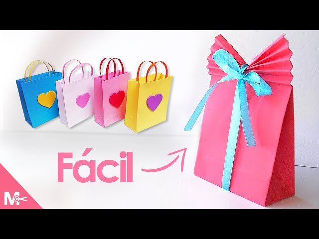 🛍 4 Bolsas de regalo de papel fáciles de hacer 