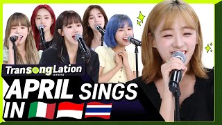 K-POP STARS sing in THREE Languages🎤| ITA/INA/THAI | APRIL | TRANSONGLATION