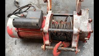 Restoration Of Electric Cable Pulling Winch 30 Years Old // Restore A Broken Electric Lifting Hoist