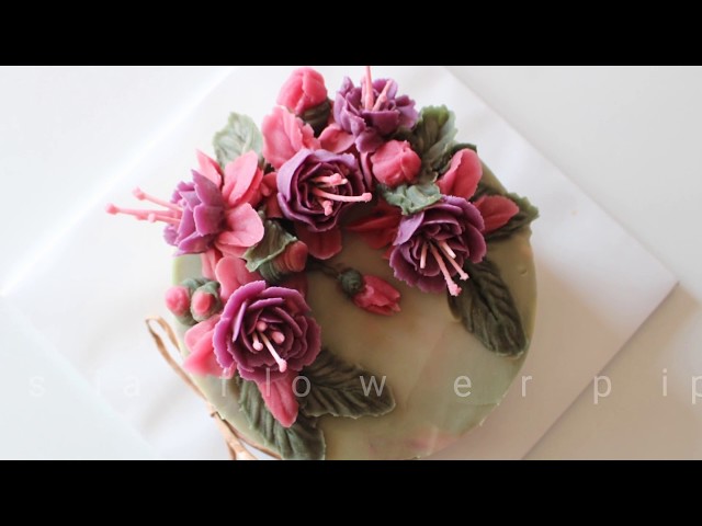 앙금플라워 후쿠샤 꽃짜기 fuchsia flower piping techniques