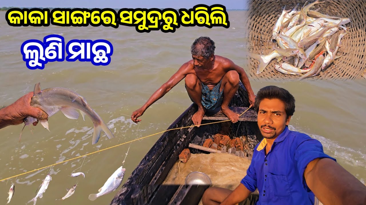 କାକା ସାଙ୍ଗରେ ସମୁଦ୍ରରୁ ଧରିଲି ଲୁଣି ମାଛ || Odia Fishing Vlog || Tapan Sanju Family Vlog