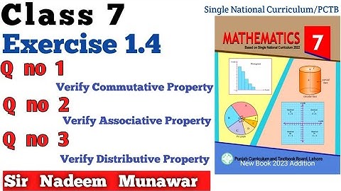 Class 7 Exercise 1.4  Single National Curriculum Maths SNC Ex 1.4 7th PCTB  @SirNadeemMunawar