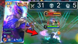 31 KILLS!🔥 GUSION KILLING MACHINE IN HIGH RANK! ABSOLUTE DOMINATION🤯 -MLBB