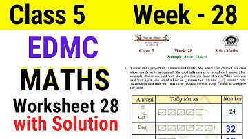 EDMC Class 5 Maths Week 28 Worksheet 28 | Class 5th maths Week 28 solution edmc worksheet class 5