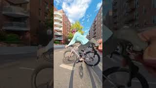 Brain injury survivor tackles 5 Boro Bike tour after relearning to ride w/ training wheels #shorts