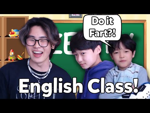 teaching my korean cousins ENGLISH!