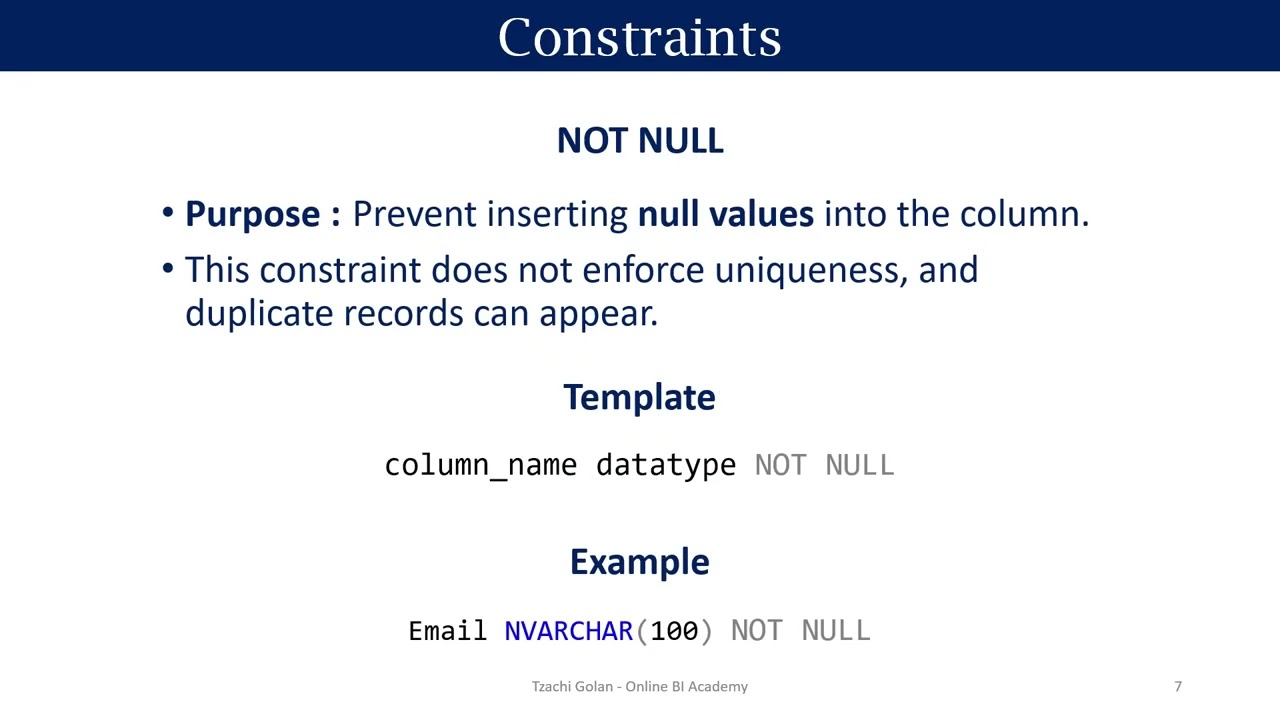 SQL Constraints Explained | Protecting Data Quality