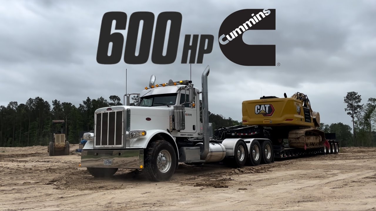 600hp Heavy Haul peterbilt loaded, straight pipes and LOUD JAKES