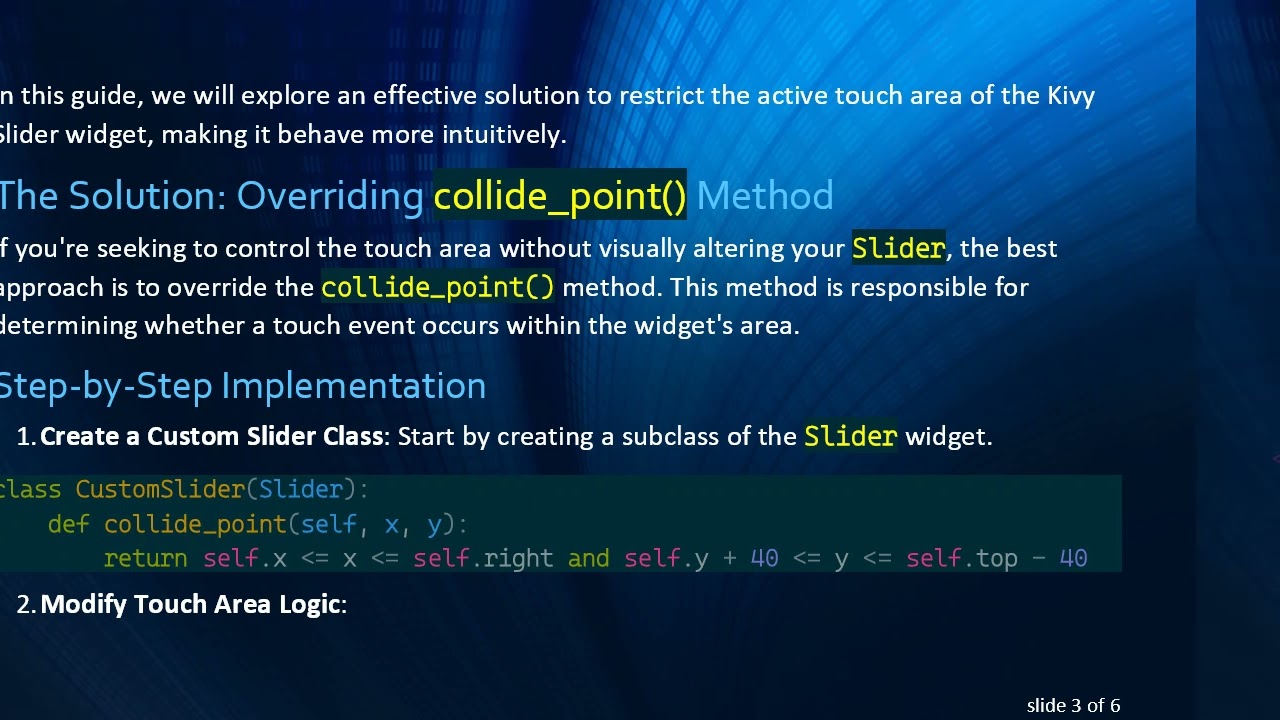 How to Fix the Kivy Slider Touch Input Area Too Large Issue