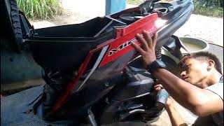 install rear shock absorber Mio M3 @om.montir