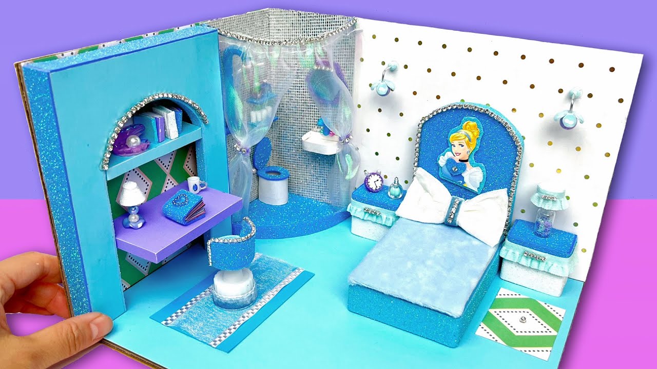 DIY Miniature Cardboard House #07: Dollhouse bedroom for Cinderella