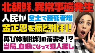 【国家破綻】北朝鮮で異常事態発生！人民が金正恩を痛烈批判「全土で飢餓」再び体制批判の落書き！？当局が血眼になって犯人探し。