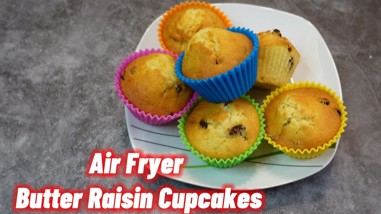 How to make Air Fryer Butter Raisin Cupcakes/ Air fryer raisin cupcakes/Air Fryer cupcakes. Sony