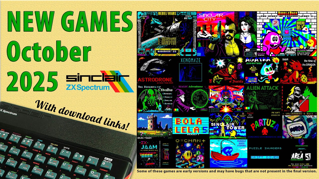 New ZX Spectrum games from October 2025 - YouTube