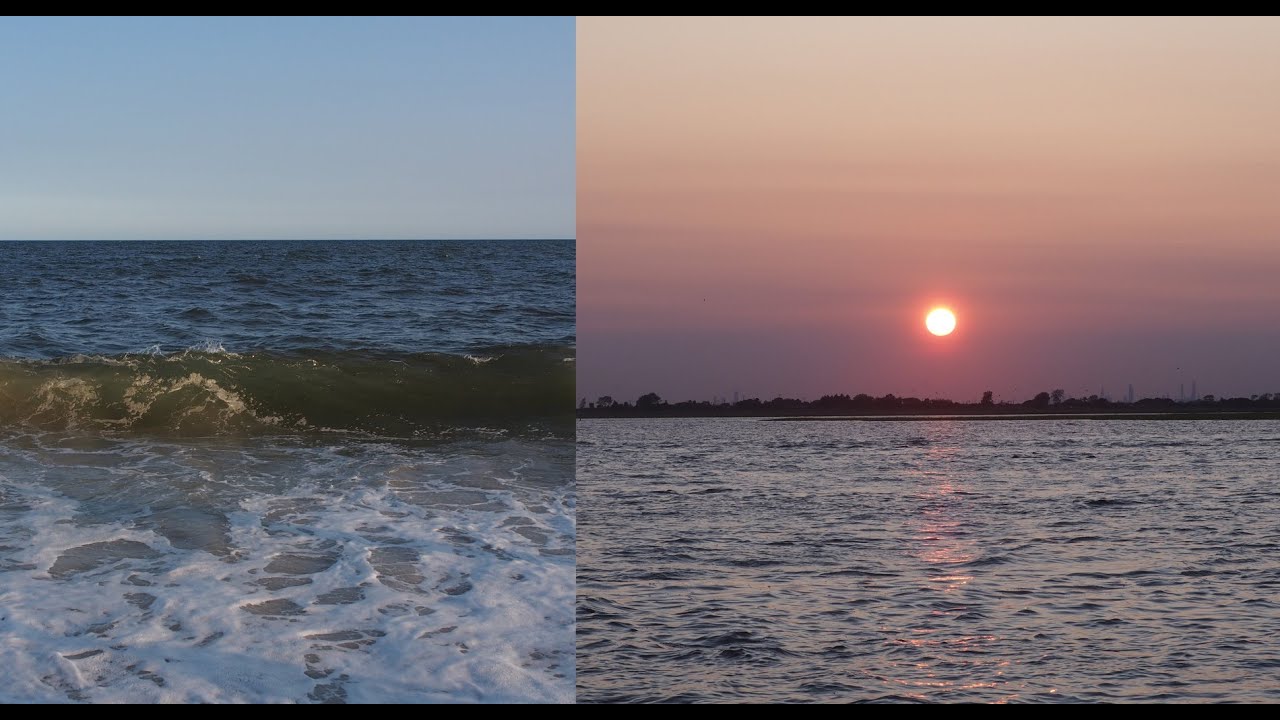 Easterly Swells & A Sunset Through Wildfire Smoke at Jones Beach