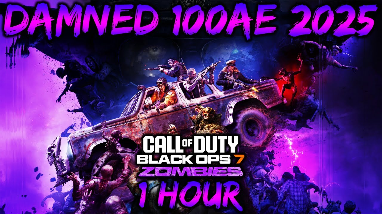 BLACK OPS 7 ZOMBIES - "DAMNED 100AE 2025" 1 HOUR LOOP!! (4K 60) BO7 ZOMBIES MAIN MENU THEME (OST)