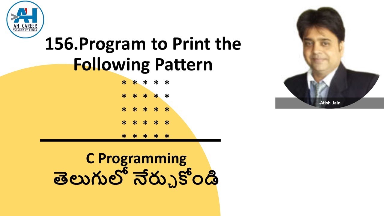 156. Program to Print Pattern 1 using Stars | Pattern 1 | C Programming ...